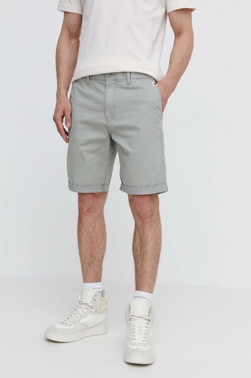 Tommy Jeans pantaloni scurți bărbați, culoarea gri DM0DM18812 Tommy Jeans pantaloni scurți bărbați, culoarea gri DM0DM18812