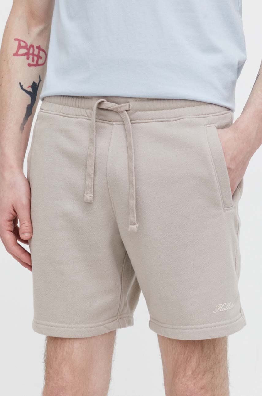 Hollister Co. pantaloni scurti barbati, culoarea bej