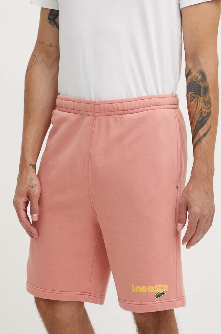 Lacoste pantaloni scurti din bumbac culoarea bordo Lacoste pantaloni scurti din bumbac culoarea bordo