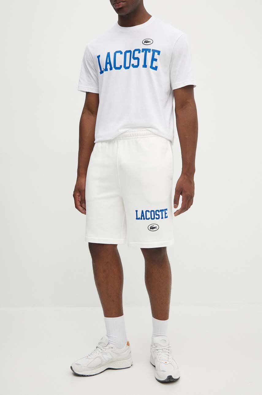 

Памучен къс панталон Lacoste в бяло, Бял