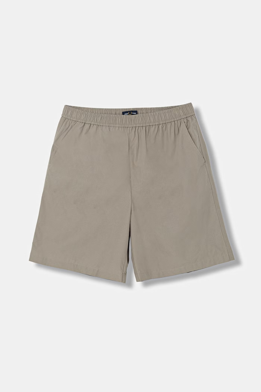 Fred Perry pantaloni scurti din bumbac Wide Leg Poplin Shorts