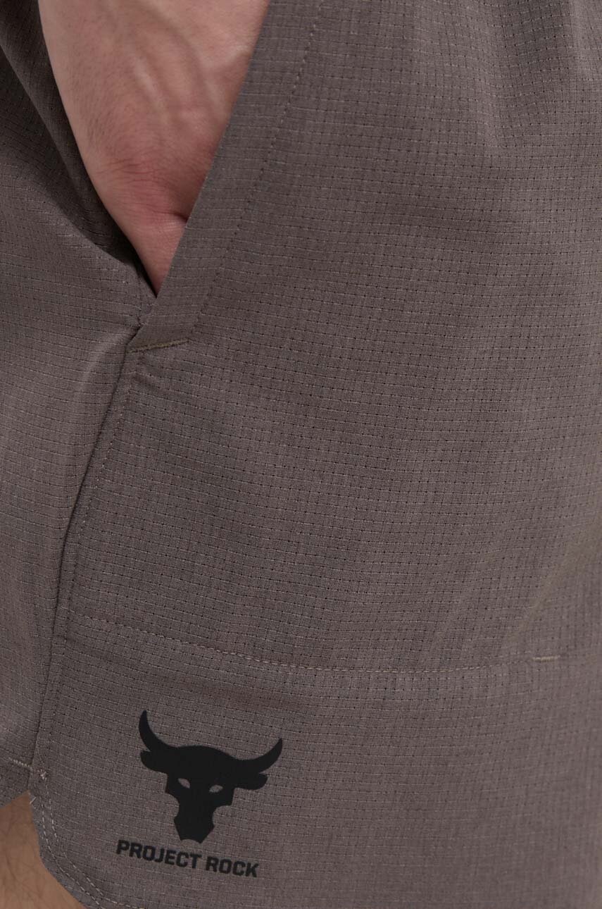 Σορτς προπόνησης Under Armour Project Rock χρώμα: καφέ φωτογραφία