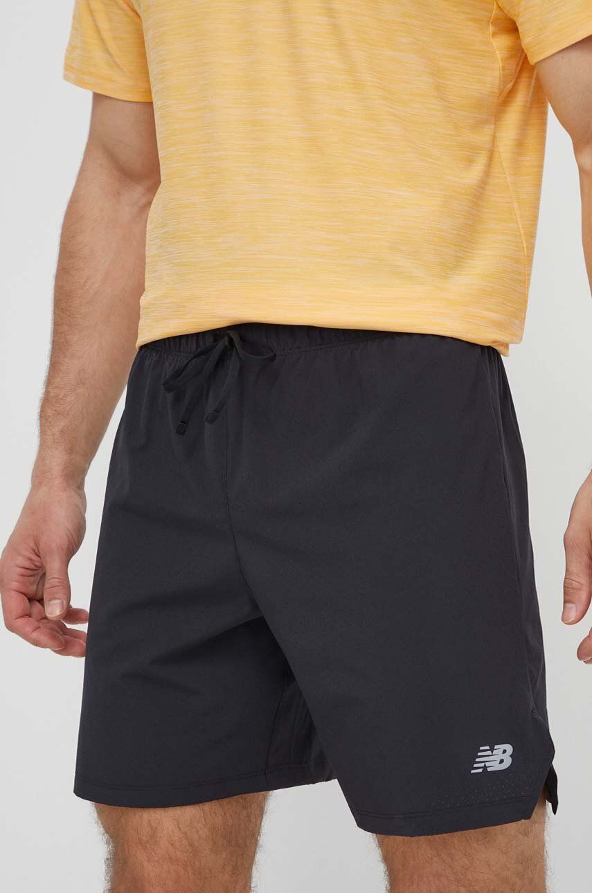 New Balance pantaloni scurți de antrenament culoarea negru, MS41283BK