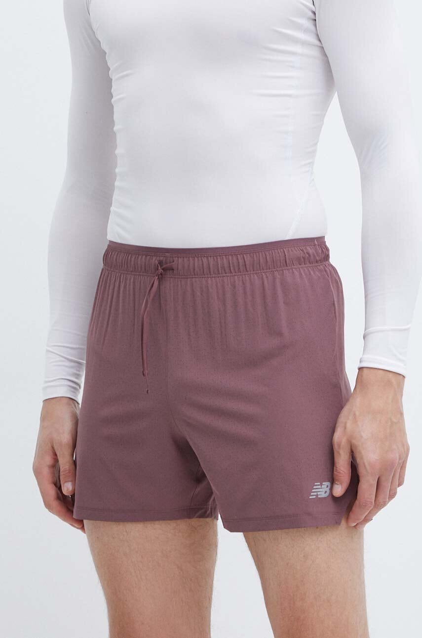 New Balance pantaloni scurți de alergare culoarea violet, MS41286LIE