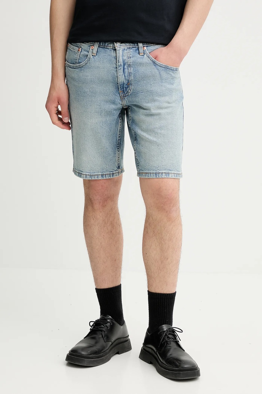 Levi\'s pantaloni scurti jeans culoarea gri
