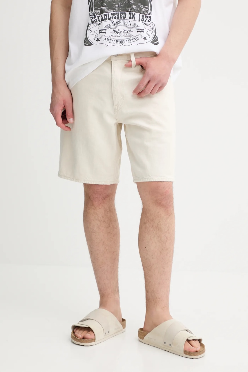 Levi\'s pantaloni scurți jeans culoarea bej, A8461 - 0 | YEO