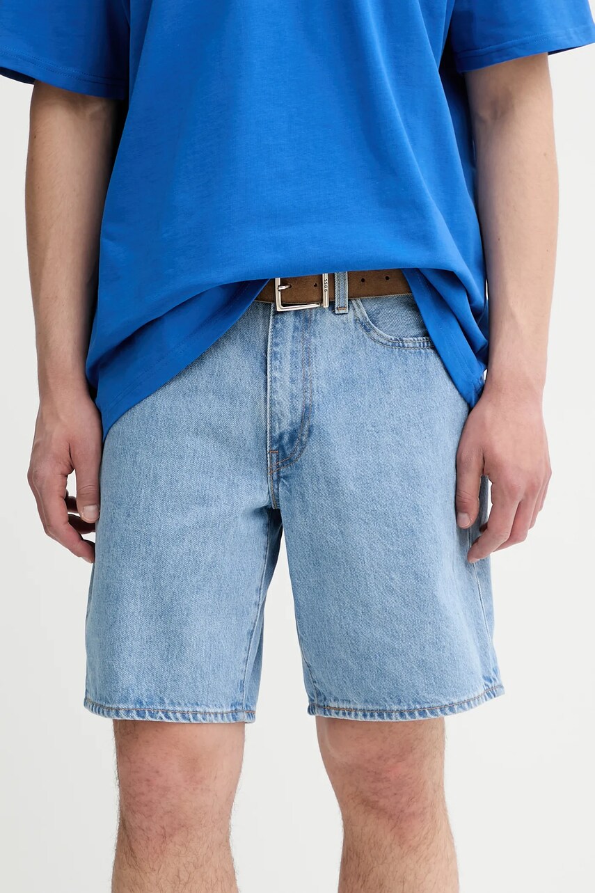 Levně Džínové šortky Levi's pánské, šedá barva