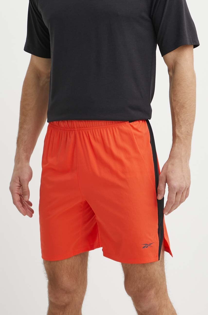 Reebok pantaloni scurți de alergare Speed 4.0 culoarea portocaliu, 100075608