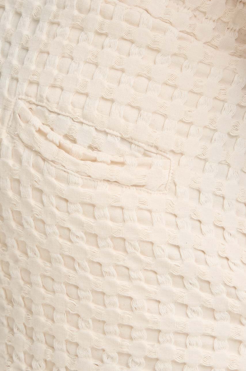 Βαμβακερό σορτσάκι OAS χρώμα: μπεζ φωτογραφία