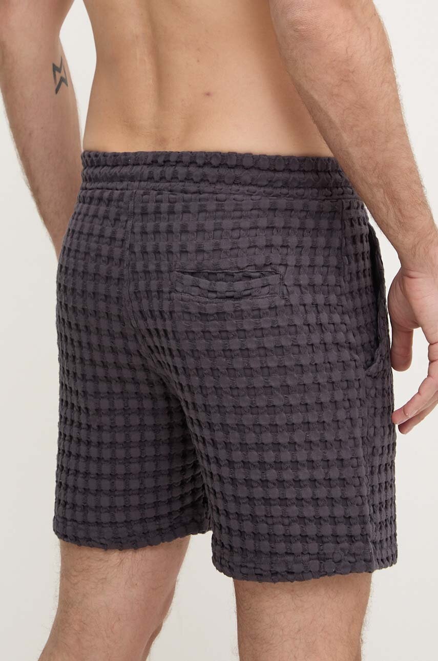 Βαμβακερό σορτσάκι OAS χρώμα: μαύρο φωτογραφία