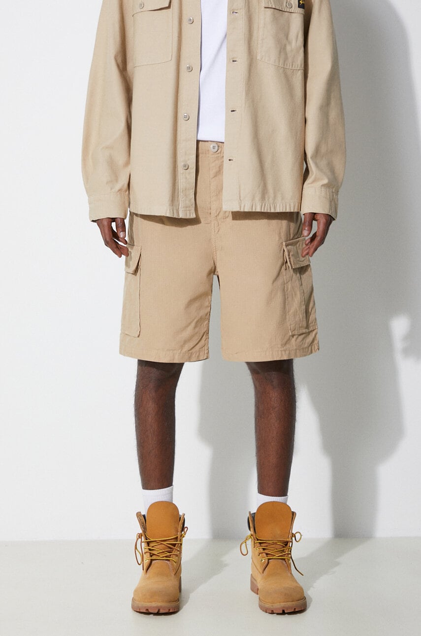 Stan Ray pantaloni scurti din bumbac Cargo culoarea bej, SS2402649 Stan Ray pantaloni scurti din bumbac Cargo culoarea bej, SS2402649
