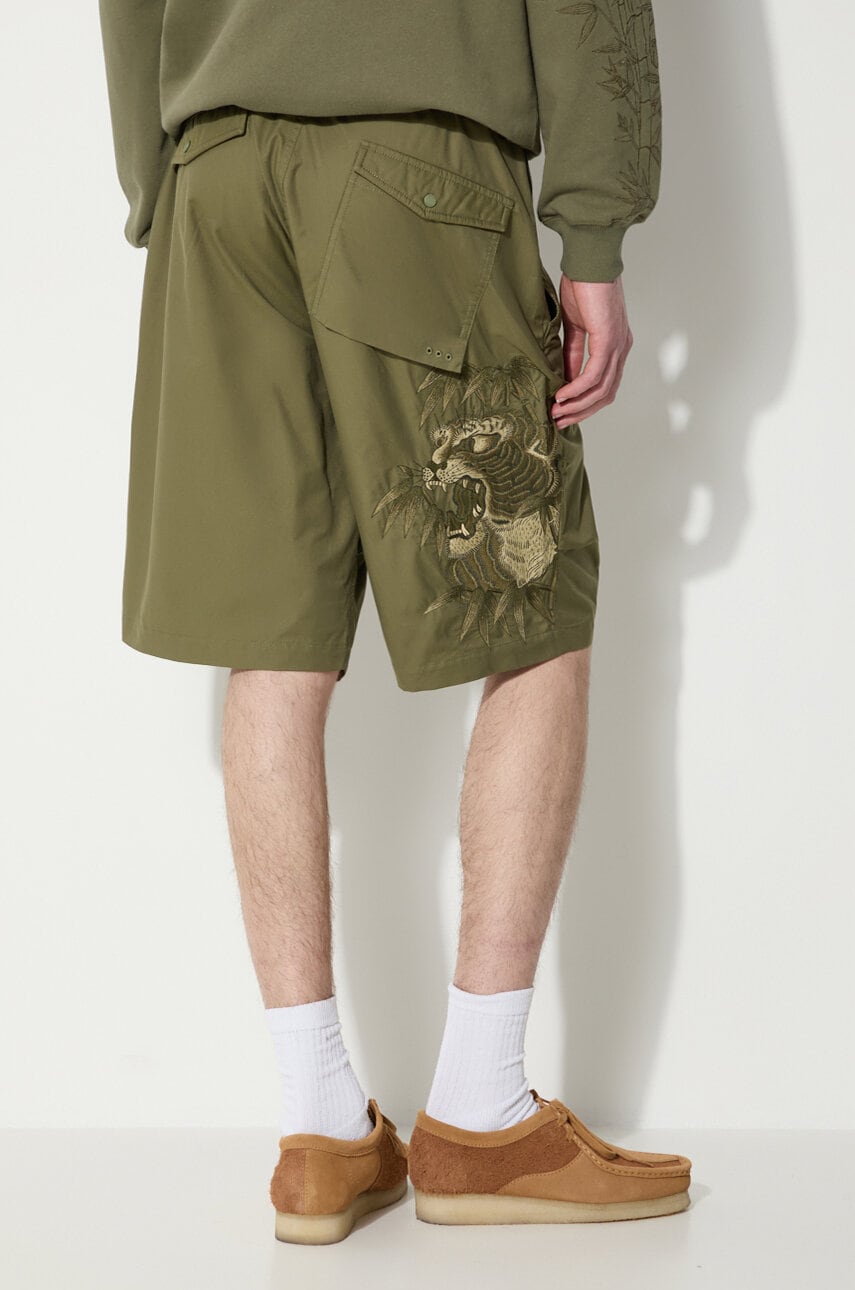 Maharishi pantaloni scurti Maha Tiger Loose Snoshorts barbati, culoarea verde, 5099.OLIVE Maharishi pantaloni scurti Maha Tiger Loose Snoshorts barbati, culoarea verde, 5099.OLIVE