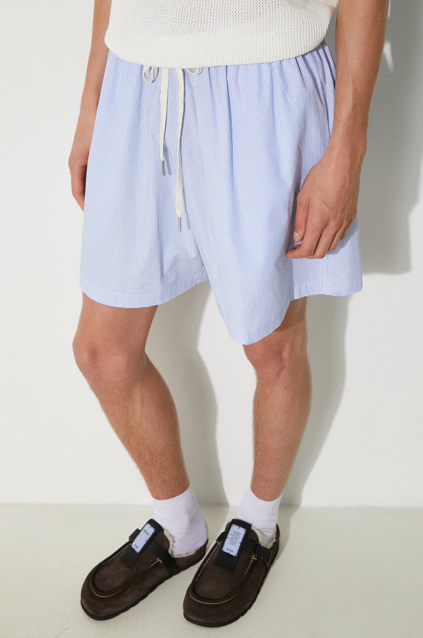MKI MIYUKI ZOKU pantaloni scurti din bumbac Striped Shorts STRIPED.SHORTS MKI MIYUKI ZOKU pantaloni scurti din bumbac Striped Shorts STRIPED.SHORTS