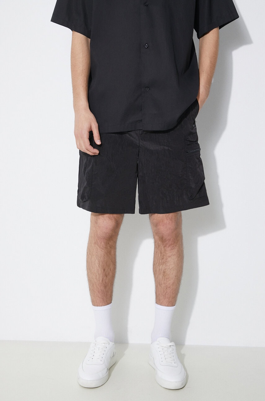 Rains pantaloni scurti Kano Shorts culoarea negru, neted, 19210.01