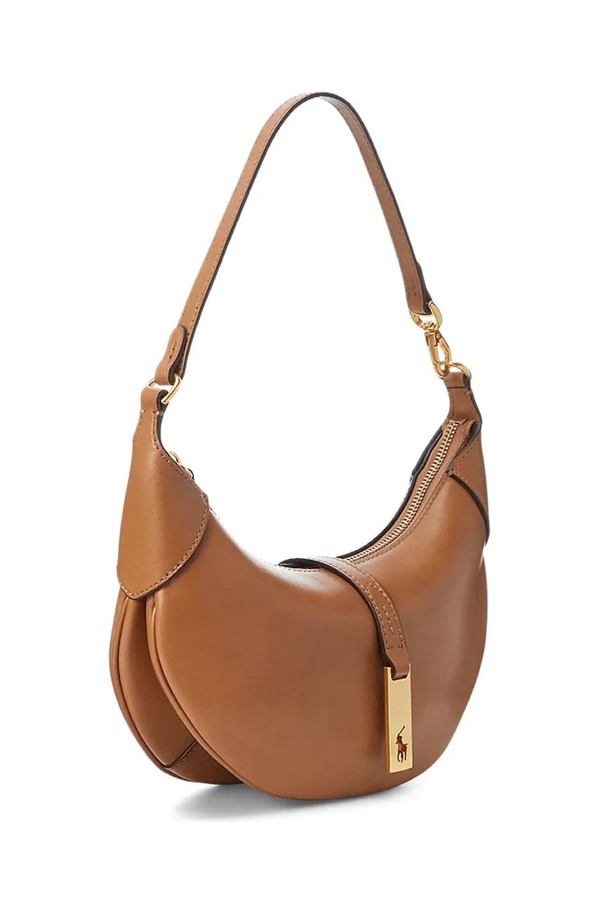 Кожаная сумочка Polo Ralph Lauren цвет бежевый Кожаная сумочка Polo Ralph Lauren цвет бежевый