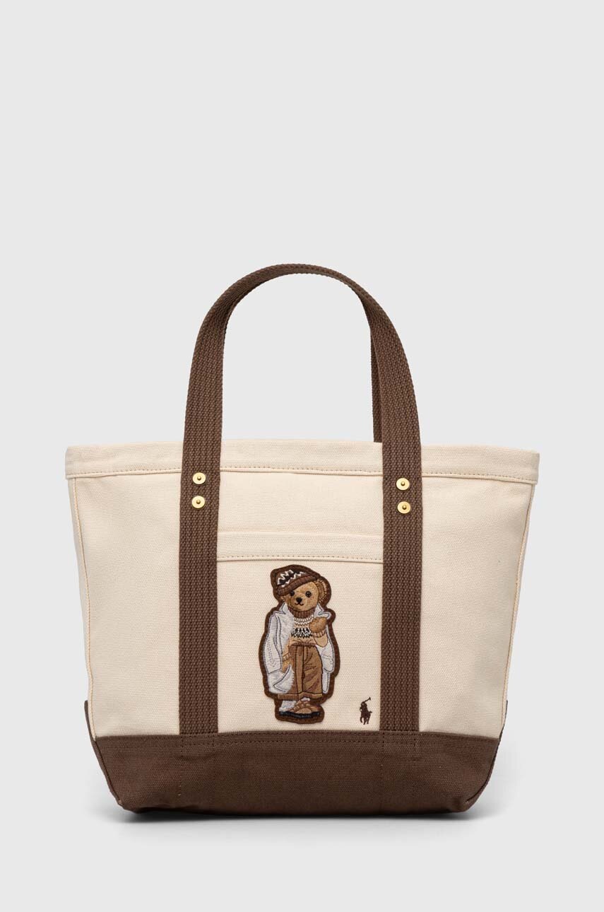 

Бавовняна сумка Polo Ralph Lauren колір бежевий