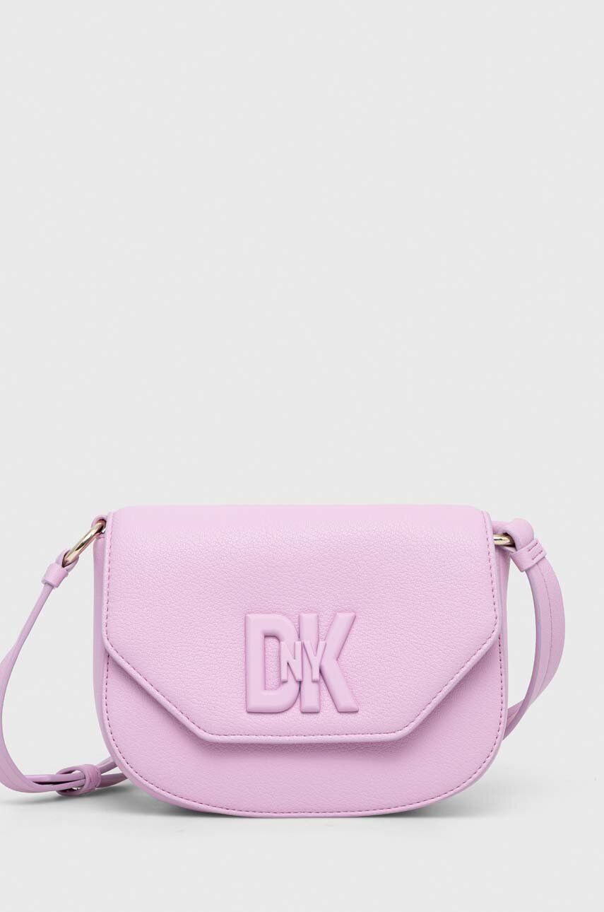 Levně Kožená kabelka Dkny růžová barva, R41EKC54