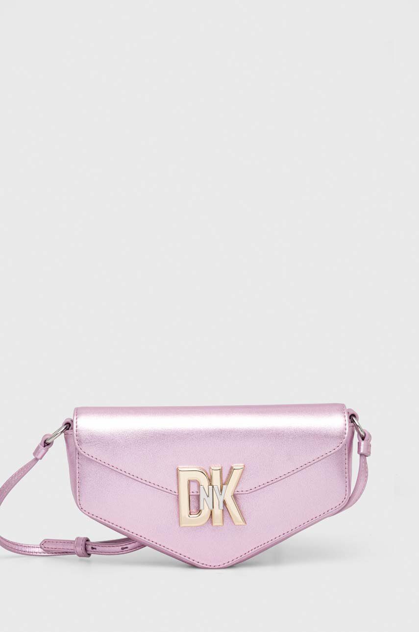 Levně Kožená kabelka Dkny růžová barva, R41EDC56