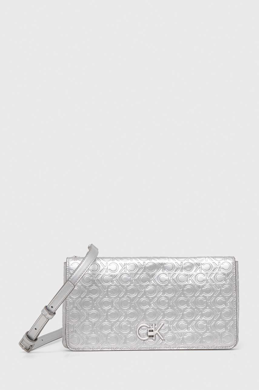 Levně Kabelka Calvin Klein stříbrná barva, K60K611338