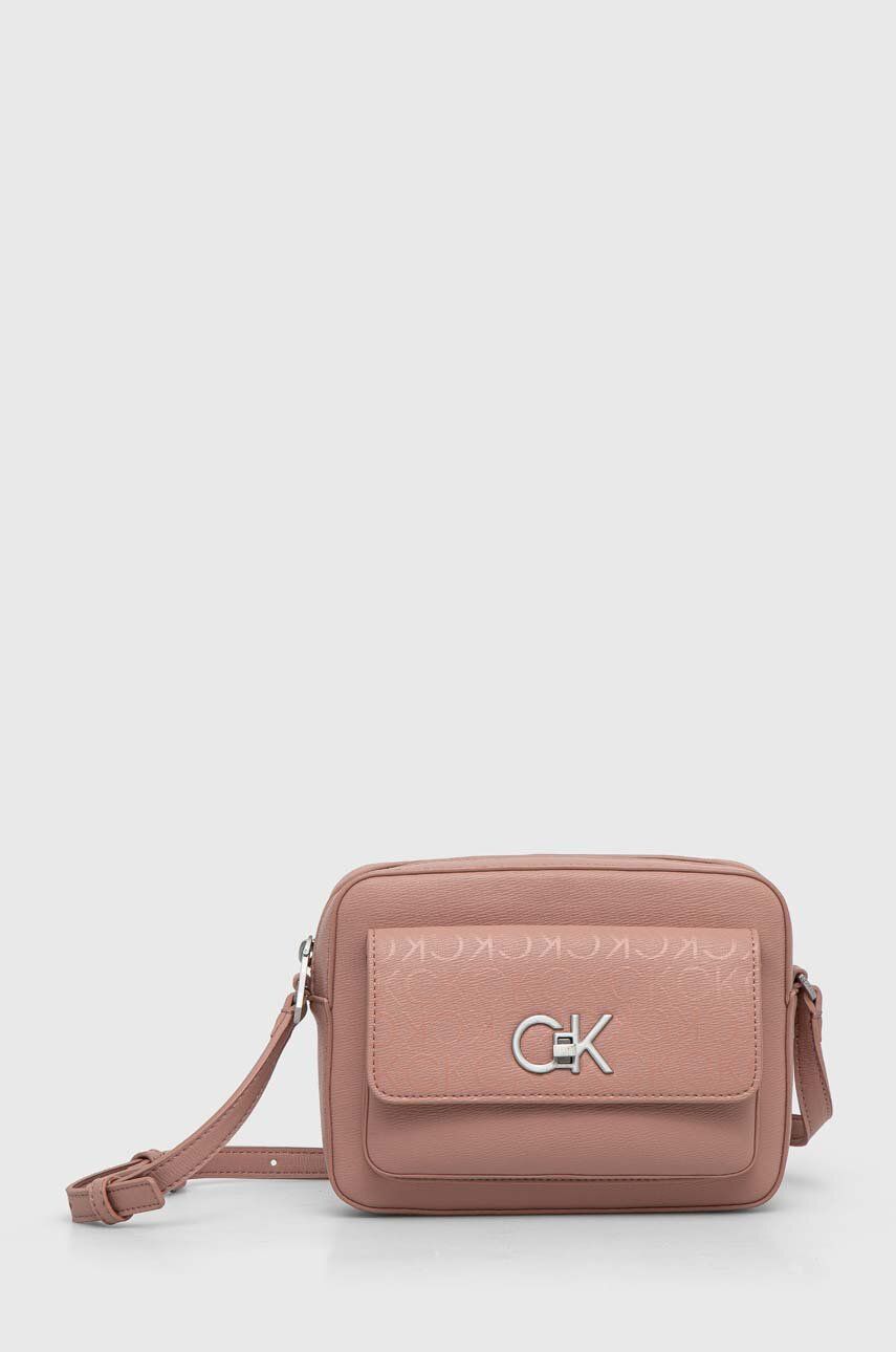 Kabelka Calvin Klein růžová barva, K60K611565