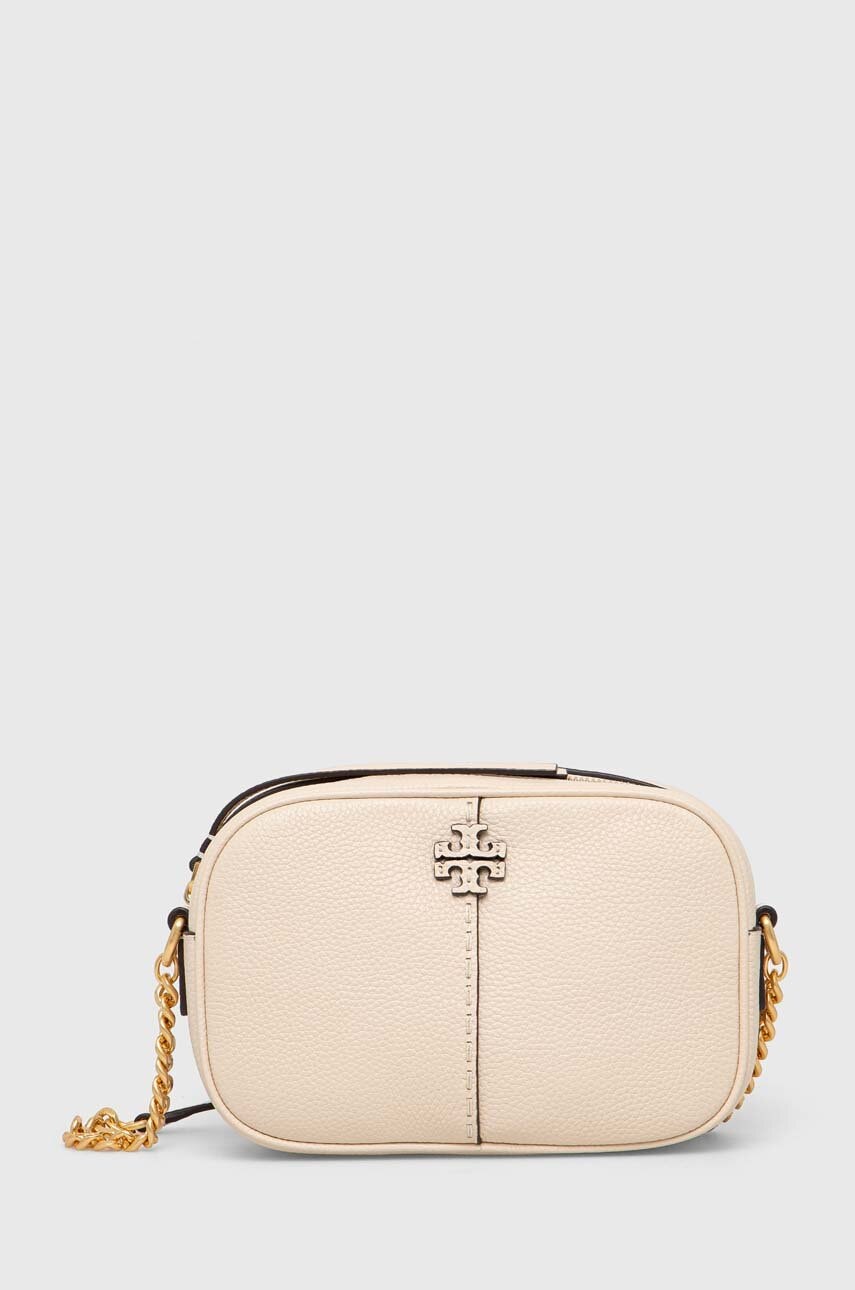 Tory Burch poseta de piele culoarea bej