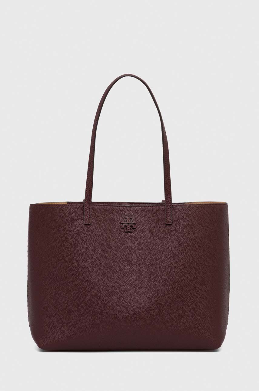 Tory Burch poseta de piele culoarea bordo