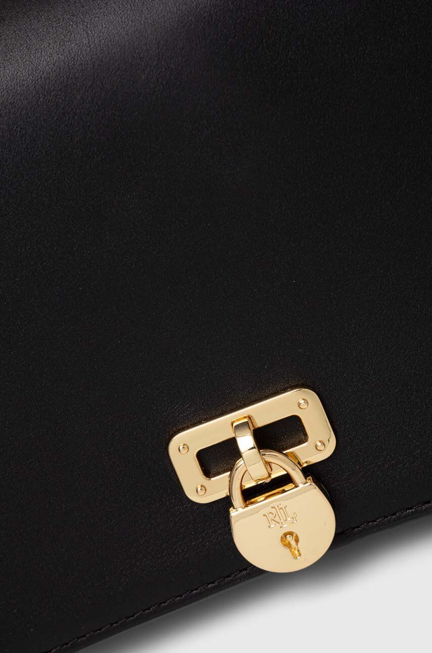 Lauren Ralph Lauren kopertówka skórzana kolor czarny