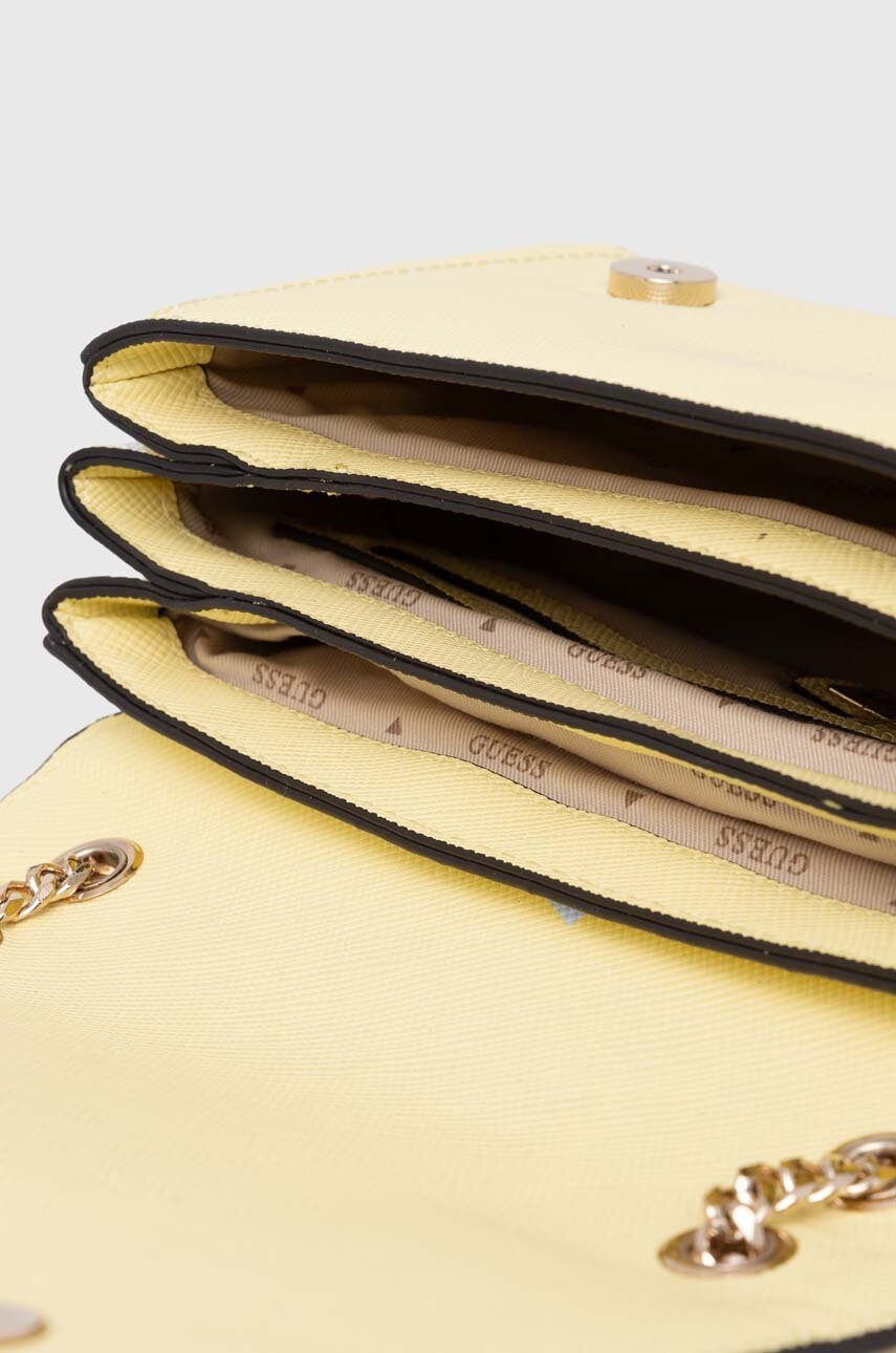 Τσάντα Guess χρώμα: κίτρινο φωτογραφία
