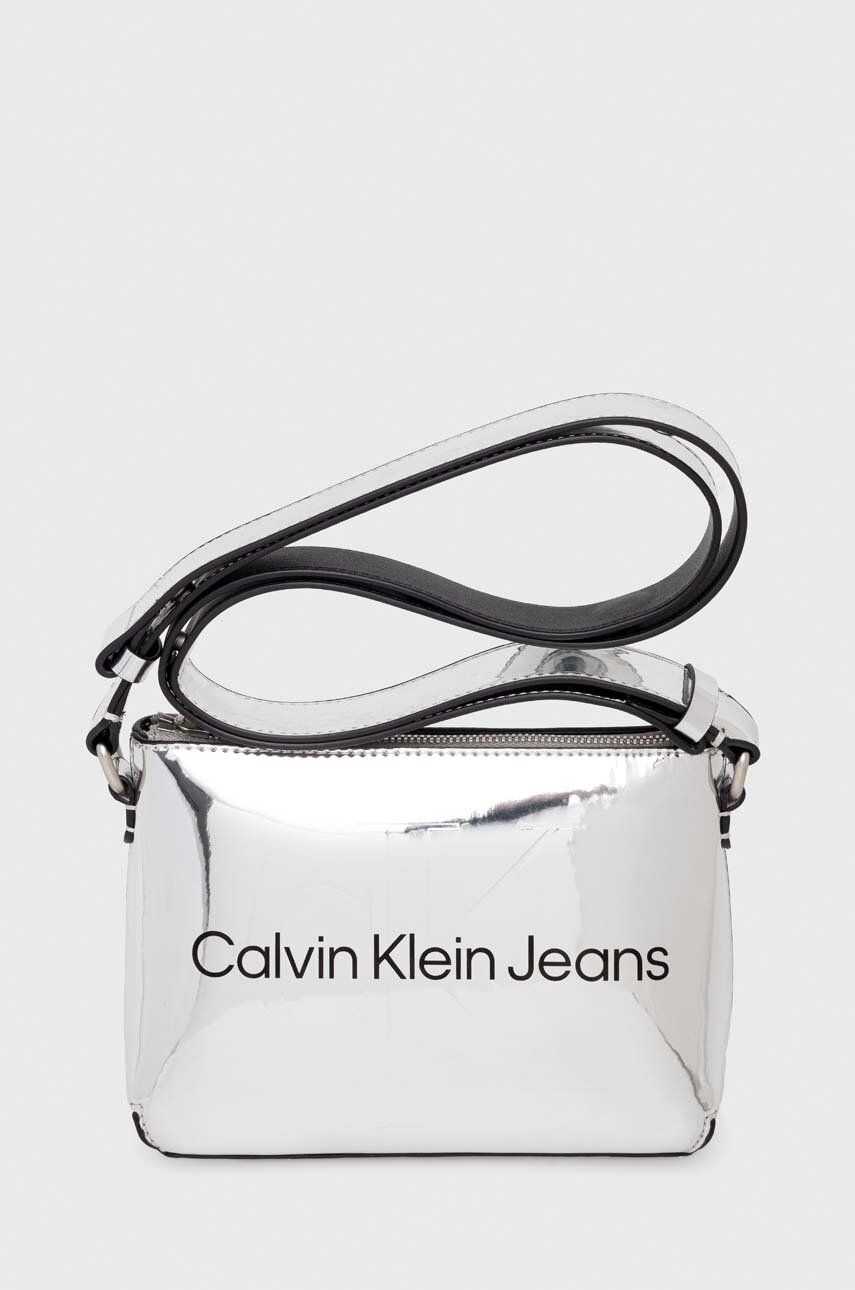 Levně Kabelka Calvin Klein Jeans stříbrná barva, K60K611862