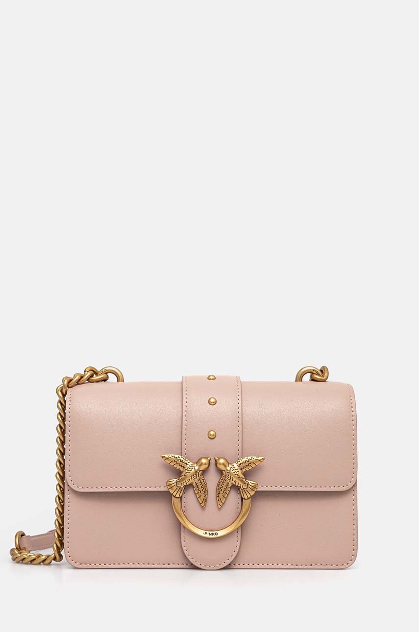 

Кожена чанта Pinko в бежово 100059 A0F1, Розов