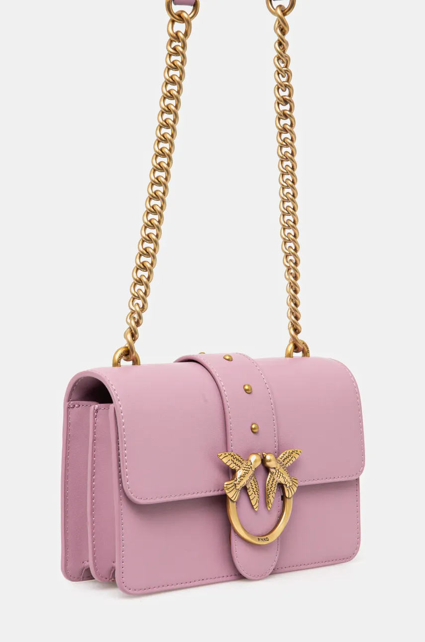 Кожаная сумочка Pinko цвет розовый 100059 A0F1 Кожаная сумочка Pinko цвет розовый 100059 A0F1