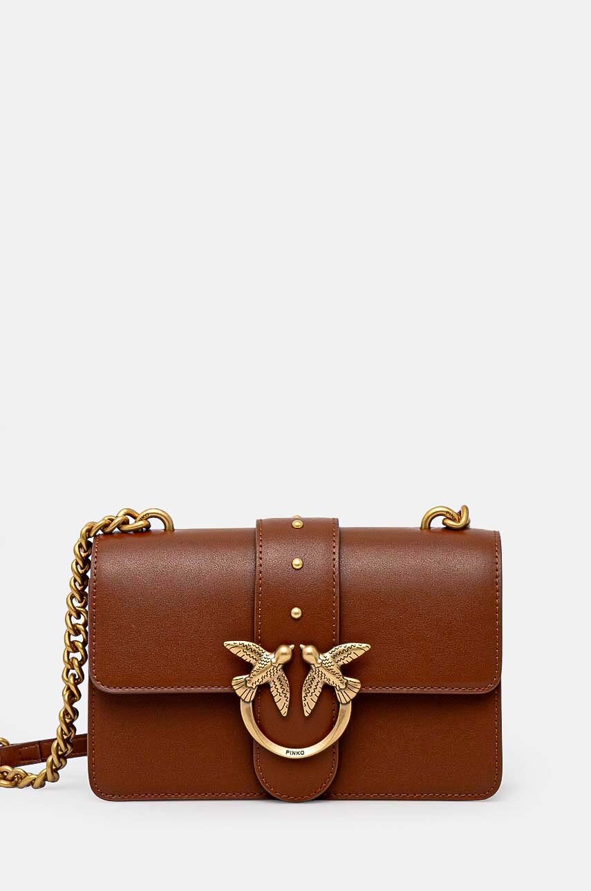 

Кожена чанта Pinko в бежово 100059 A0F1, Кафяв