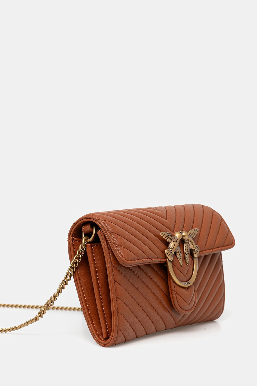 Кожаная сумочка Pinko цвет коричневый 100062 A0GK Кожаная сумочка Pinko цвет коричневый 100062 A0GK