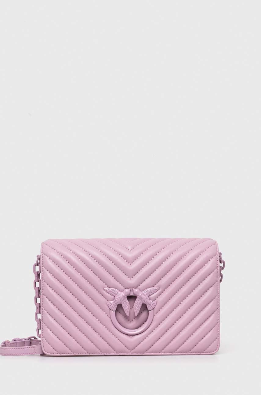 

Кожена чанта Pinko в лилаво 100063 A0VM 100063.A0VM, Виолетов