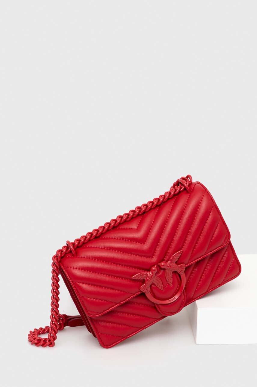 

Кожена чанта Pinko в червено 100074 A1J8 100074.A1J8, Червен