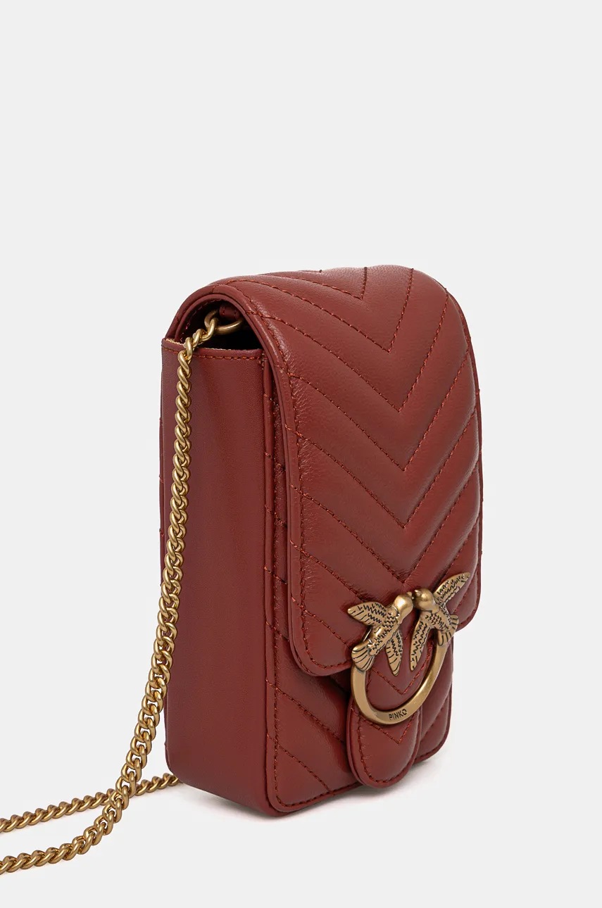 Кожаная сумочка Pinko цвет бежевый 102739 A0GK Кожаная сумочка Pinko цвет бежевый 102739 A0GK