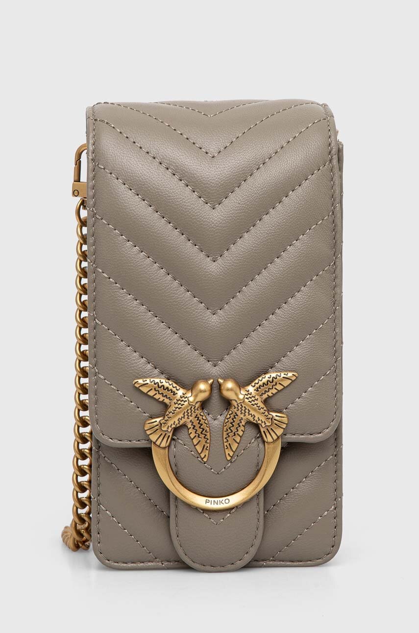 

Кожена чанта Pinko в сиво 102739.A0GK, Сив