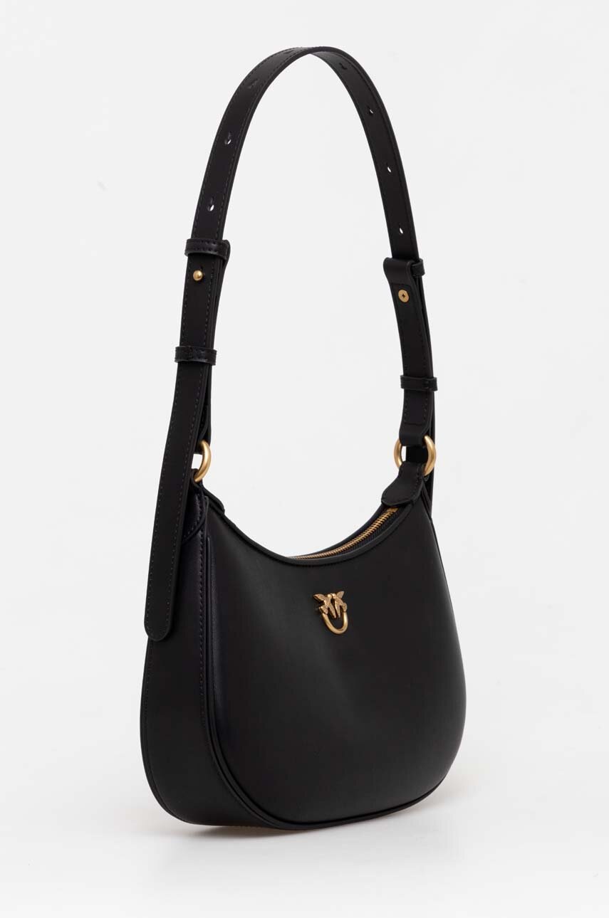 Δερμάτινη τσάντα Pinko χρώμα: μαύρο φωτογραφία