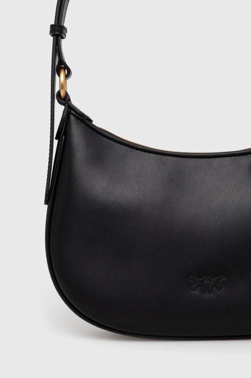 Δερμάτινη τσάντα Pinko χρώμα: μαύρο φωτογραφία