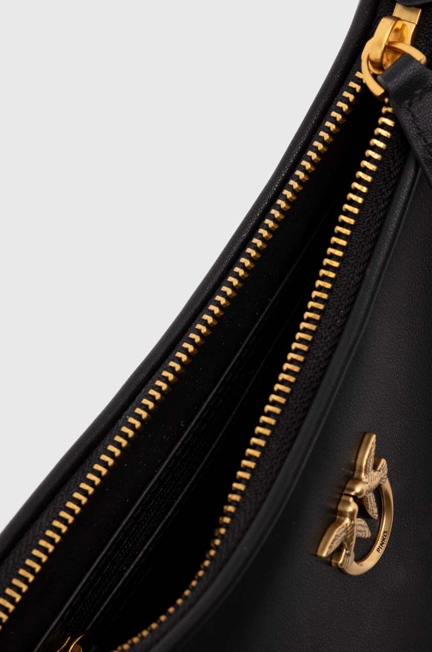 Δερμάτινη τσάντα Pinko χρώμα: μαύρο φωτογραφία