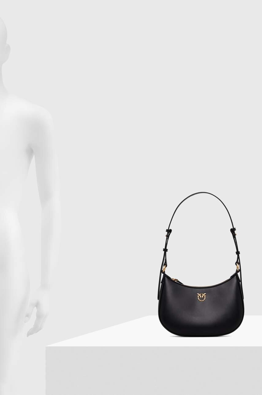 Δερμάτινη τσάντα Pinko χρώμα: μαύρο φωτογραφία