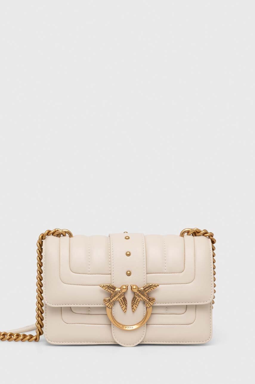 

Кожена чанта Pinko в бежово 102824 A1F1, Бежов