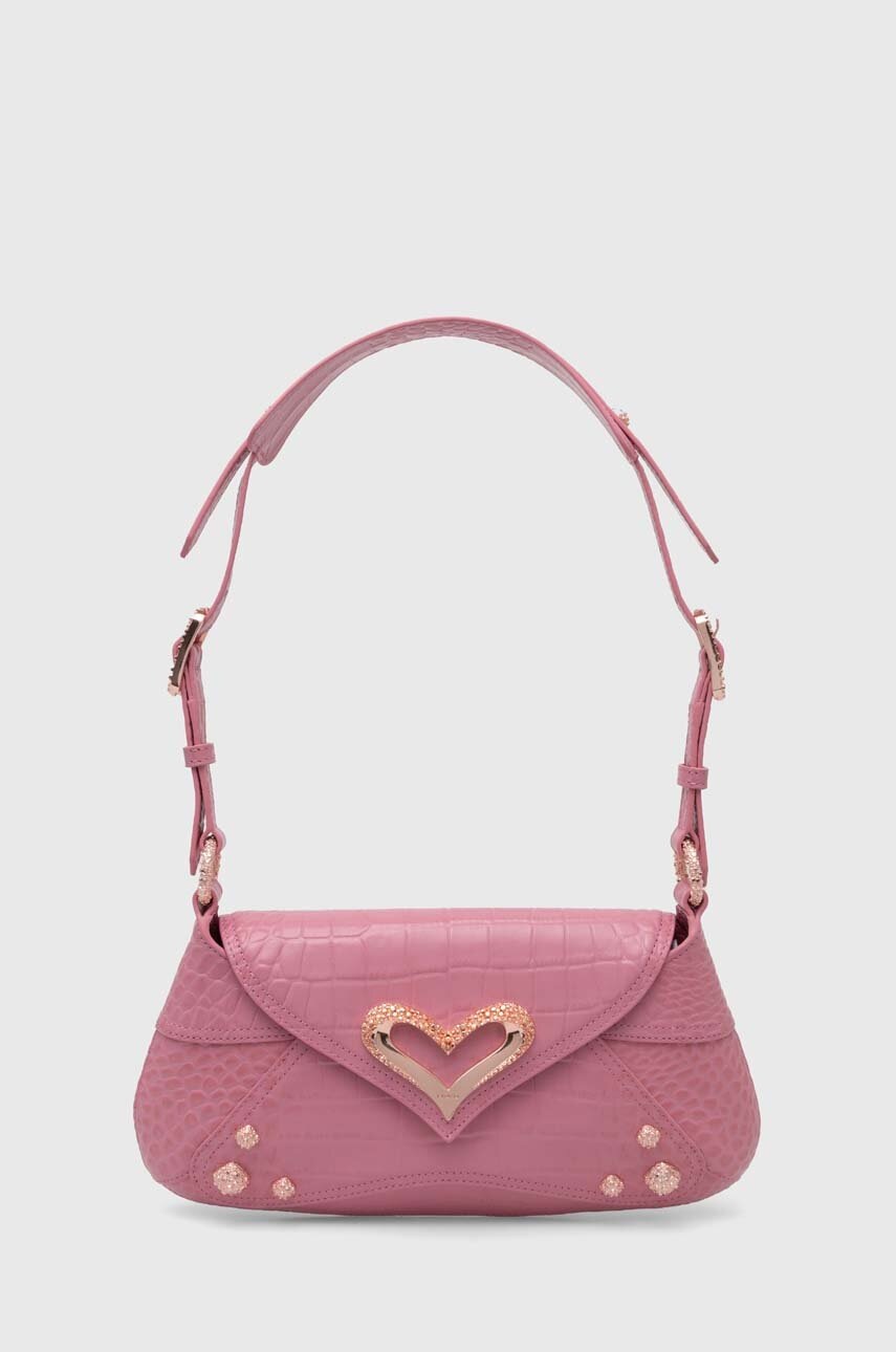 

Кожена чанта Pinko в розово 102829.A1ER, Розов