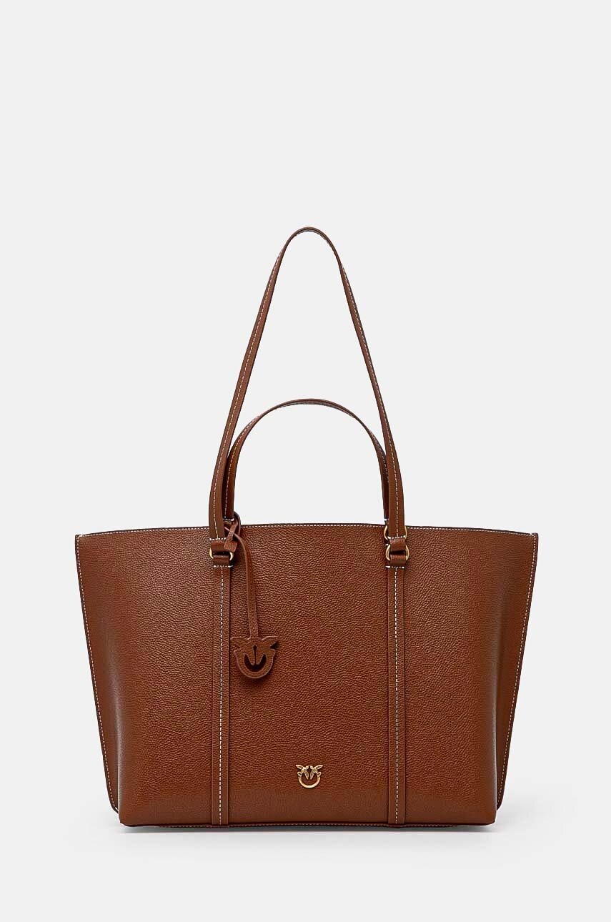 

Кожена чанта Pinko в жълто 102832 A1LF, Кафяв