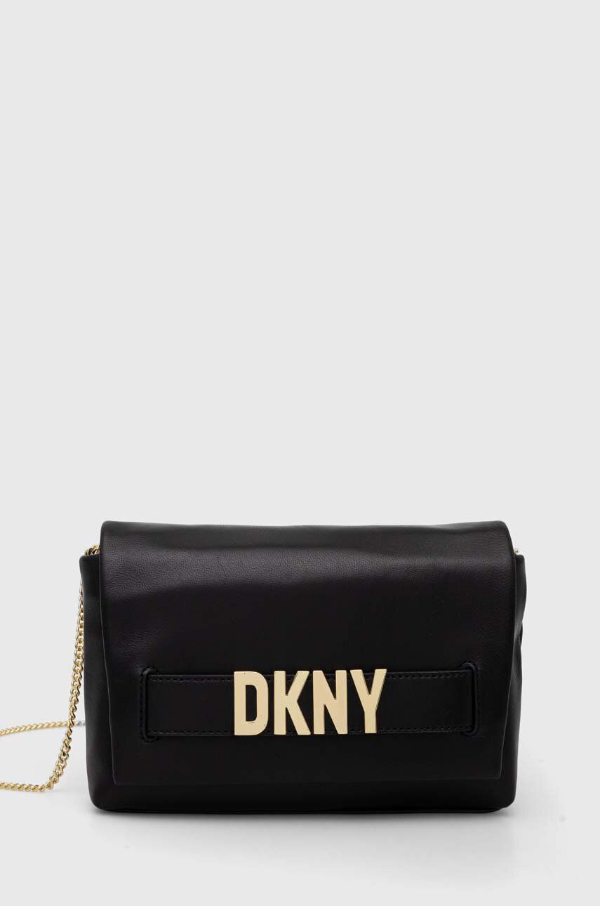 Dkny poseta de piele culoarea negru