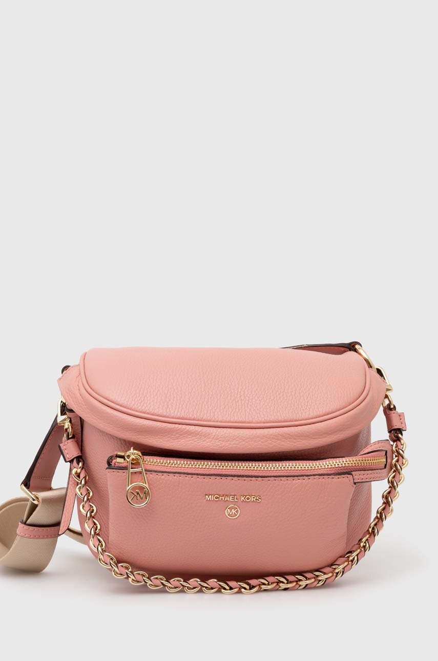 

Кожена чанта за кръст MICHAEL Michael Kors в кафяво, Розов