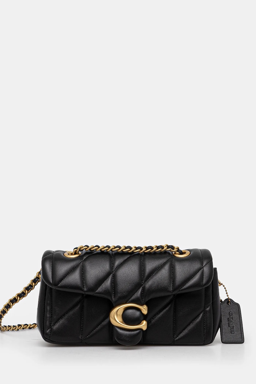 Coach poseta de piele Tabby culoarea negru, CP149 Coach poseta de piele Tabby culoarea negru, CP149