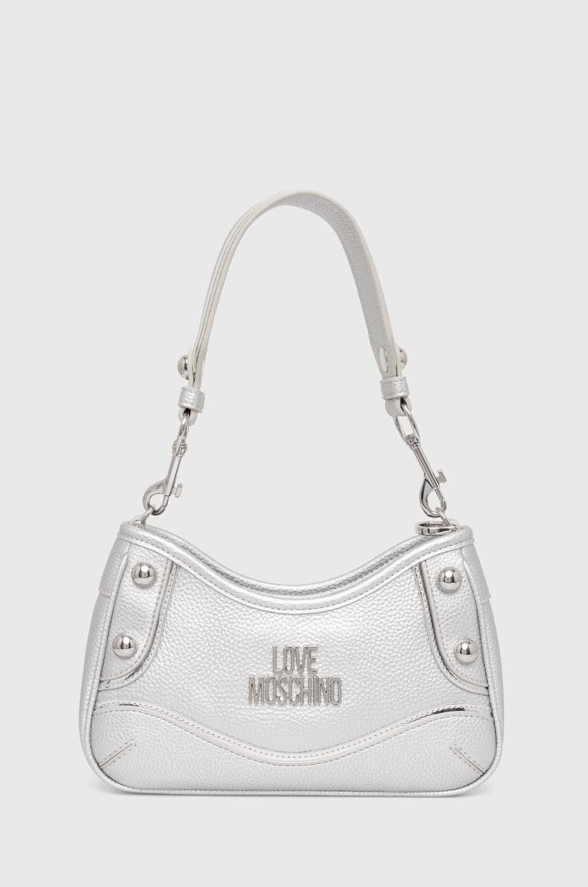 Levně Kabelka Love Moschino stříbrná barva