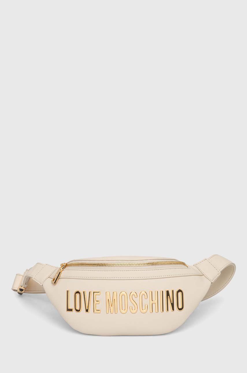 Levně Ledvinka Love Moschino béžová barva