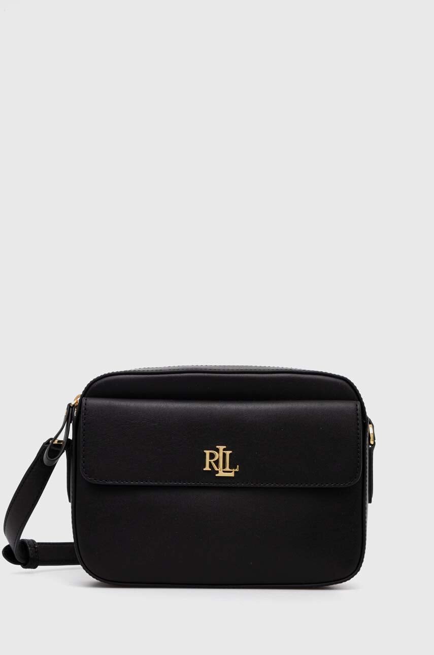 Levně Kožená kabelka Lauren Ralph Lauren černá barva, 431926645